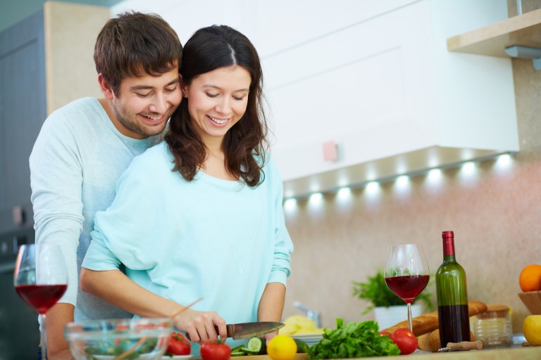 Couple cooking