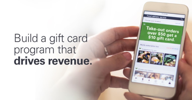 gift card program displayed on cell phone